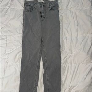 Abercrombie & Fitch Gray Ankle Straight Leg Ultra High-Rise Jeans